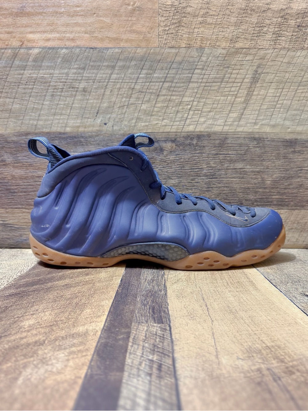 Nike Air Foamposite One Midnight Blue Gum Athletic Running Sneakers Size 15